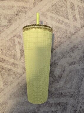 Starbucks Soft Touch Grid Yellow Tumbler